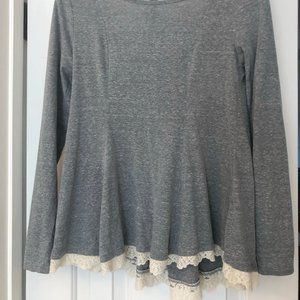 Gray Lace Bottom Shirt